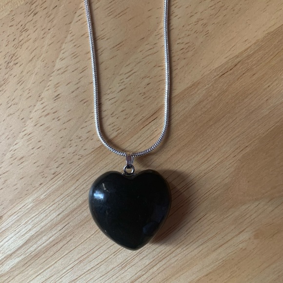 Shungite Necklace & 10mm Bead Stretch Bracelet Set - Picture 4 of 7